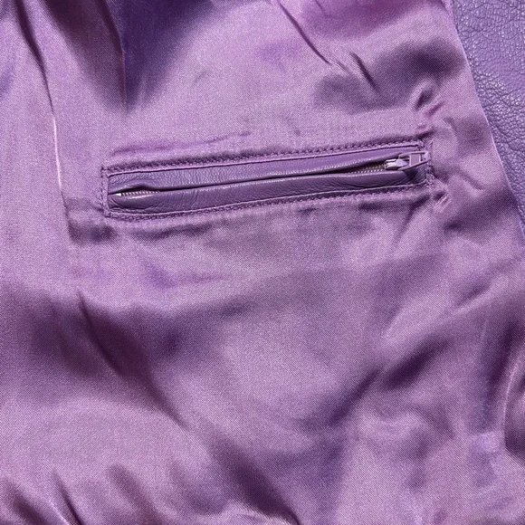 Vintage Pelle Studio Lilac Leather Blazer Womens S | Lambskin by Wilsons The Lea - Picture 6 of 9